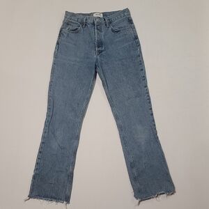 AGOLDE 90's Pinch Waist High Rise Boot Cut Jeans Light Wash Button Fly
